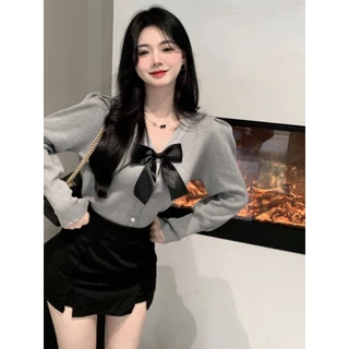 SHIHUIFEI Áo Len áo khoác cardigan INS Minimalist phổ biến Dễ thương WMY23C0APE 50Z231214