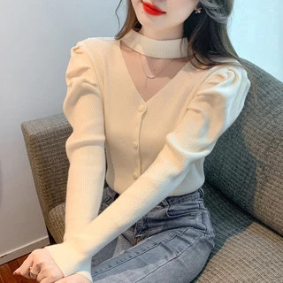 Áo sweater Dệt Kim Tay Dài Dáng Ôm Thời Trang Thu Đông 2023