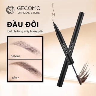 Bút Kẻ Lông Mày Dạng Lỏng GECOMO 3D Hai Đầu Chống Thấm Nước Lâu Trôi