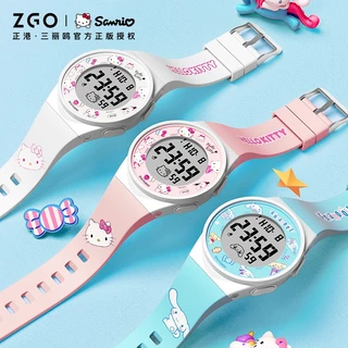 【4 Day Guaranteed Deliver】Đồng hồ nữ ZGO x Sanrio, đồng hồ nam nữ, đồng hồ học sinh, đồng hồ điện tử dạ quang chống nước, hộp quà 8551