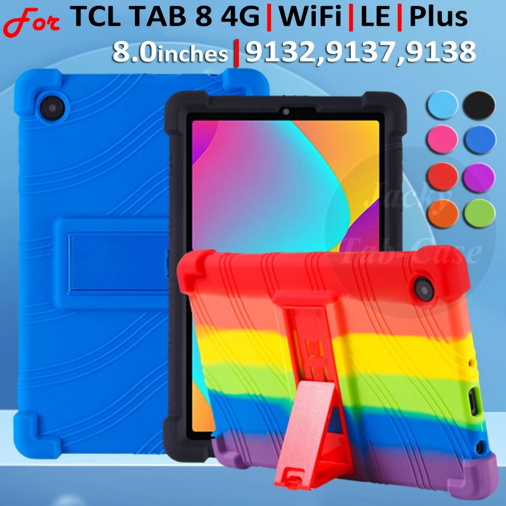 Ốp Máy Tính Bảng Silicone Mềm Có Giá Đỡ Cho TCL Tab 8 4G | Plus | LE | TAB8 WiFi 8.0-inch 9132X 9137W 9138S 9132G2