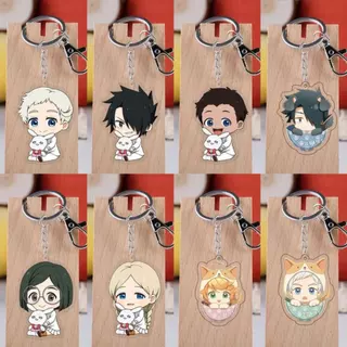 Móc Khóa Acrylic Trong Suốt In Chữ Promised Neverland Norman Ray Emma