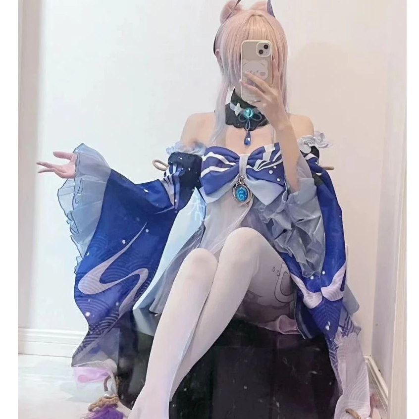 Genshin Impact cosplay for Kokomi Sangonomiya plus large size Game Anime Cos Costume Halloween Comic Con Carnival women