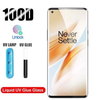 Kính cường lực keo uv bảo vệ toàn diện cho OnePlus 12 12R 11 5G 10 9 Pro 8 7 7T Pro chất lượng