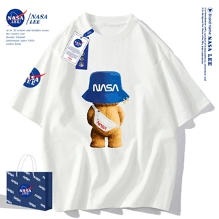 NASA Áo Thun Cotton Tay Ngắn Dáng Rộng In Chữ Nasa Thời Trang Mùa Hè 2024