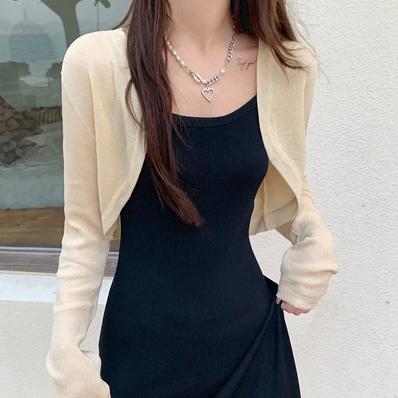 YAYUAN Áo Khoác Cardigan Dệt Kim Mỏng Tay Dài Thời Trang Xuân Hè Cho Nữ