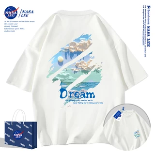 NASA Áo Thun Cotton Tay Ngắn Dáng Rộng In Chữ Nasa Thời Trang Mùa Hè 2024