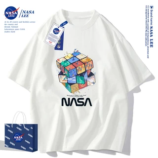 NASA Áo Thun Cotton Tay Ngắn Dáng Rộng In Chữ Nasa Thời Trang Mùa Hè 2024