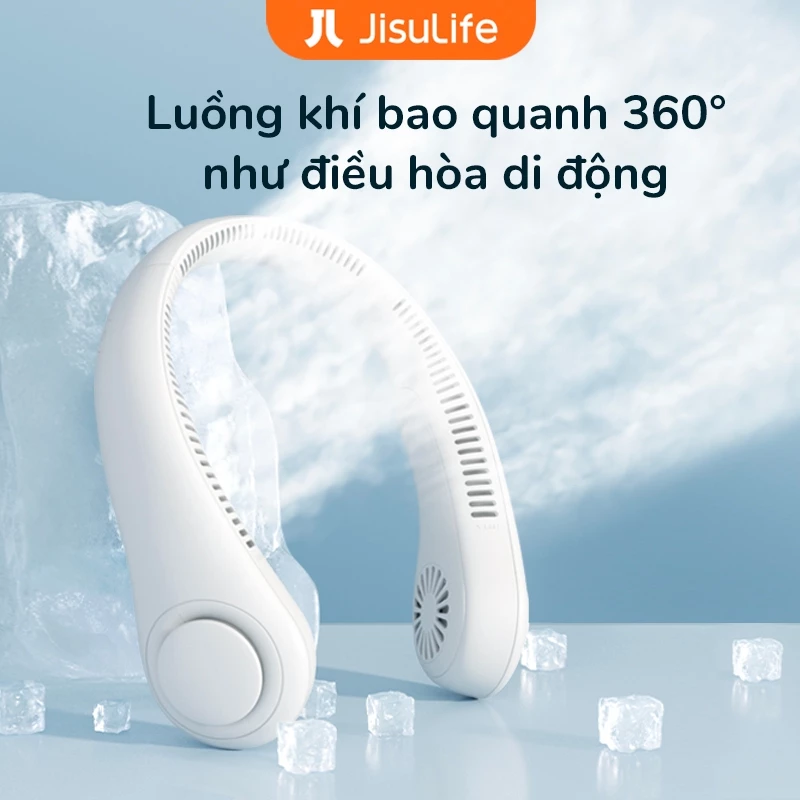 Quạt Đeo Cổ JISULIFE - Pin 4000mAh - 3 Tốc Độ - Sử Dụng Lên Đến 16H Chính Hãng