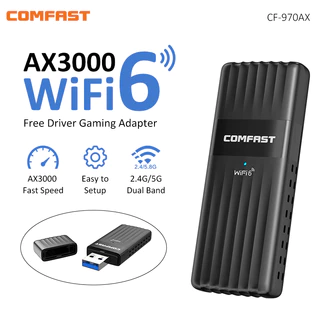 AX3000 Bộ thu WIFI 5GHz Bộ chuyển đổi USB Wifi6 băng tần kép USB3.0 WPA3 Trình điều khiển miễn phí Win10/11 Máy tính để bàn