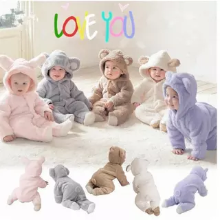 Mùa Đông Cho Bé Rompers Dài Tay Có Mũ Trùm Đầu Áo liền quần Trẻ Sơ Sinh Tập Đi Quần Áo Playsuit Trang Phục