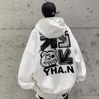 M-8XL Áo khoác áo hoodie sweater nỉ siêu rẻ phù hợp nam nữ rộng thoải mái 2024 NEW In Họa Tiết Graffiti Kiểu Mỹ / Hàn Quốc Thời Trang Mùa Thu Cho Cặp Đôi