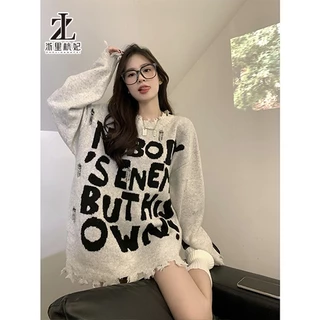 ZHELIHANGFEI Hàng Có Sẵn Áo Sweater Cắt Xẻ Đường Phố Cao Cấp Thiết Kế Khóa Kéo Phong Cách Hip Hop Đường Phố Mỹ Cho Nam Và Nữ