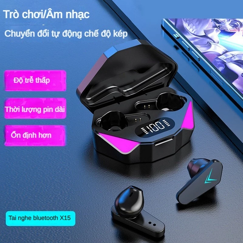 Tai Nghe Chụp Tai X15 Bluetooth 5.1 9D Hifi Chống Ồn Cảm Ứng Vân Tay Cho Android