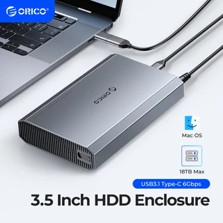 Hộp đựng ổ cứng ngoài ORICO 3.5 " 6gbps kèm bộ chuyển đổi nguồn 12V2A