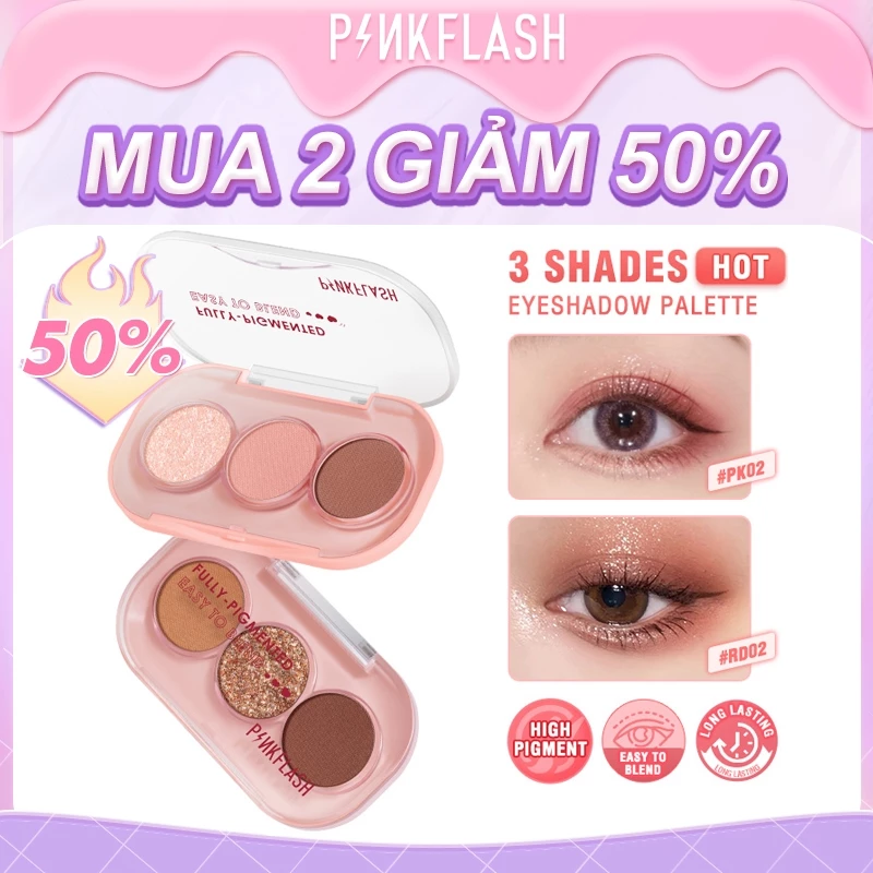 [Hàng mới về] Bảng phấn mắt Pink Flash dễ pha trộn trang điểm chống nước lâu trôi