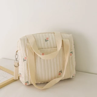 Dung Tích Lớn Quilting Động Vật In Hình Dây Kéo Xe Đẩy Phụ Kiện Túi Đeo Vai Totes Phong Cách Hàn Quốc Nữ Tã Túi Mẹ Túi