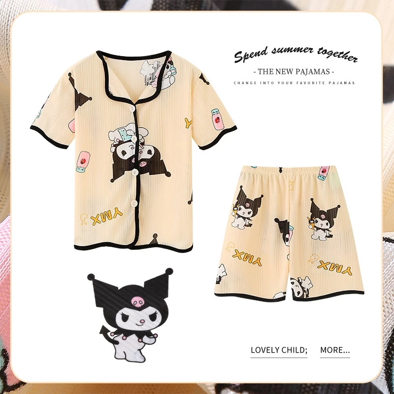 Bộ Đồ Ngủ Pijama Tay Ngắn Cổ Tròn Thời Trang Mùa Hè 2024 Cho Bé Gái