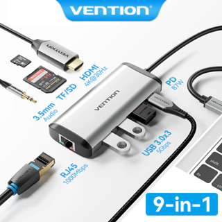 Hub chia cổng VENTION chuyển đổi USB Type C sang HDMI 4K sạc PD USB 3.0