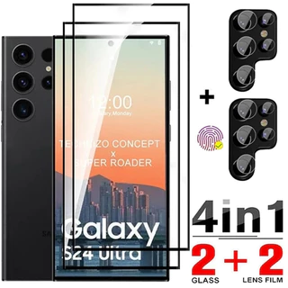 Dành Cho Samsung Galaxy S 24 Ultra S24 Plus S24 S23 FE S23 Ultra 5G S23 / S23 + Plus 4in1 Kính Cường Lực Bảo Vệ Màn Hình Ống Kính Máy Ảnh Kính Bảo Vệ