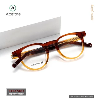 Phiên Bản Hàn Quốc Thời Trang Boston Đảo Ngược Hình Quả Lê Kính Khung Gradient Sợi Acetate Tay Kính Quang Học Unisex Model NN103