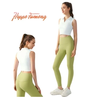 Hoppe Fumeng một bộ áo vest nữ có ve áo tập yoga với quần dài lưng cao