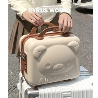 CYRUS WORLD vali xách tay mini Vali Du Lịch Mini 47cm Hình Gấu Hoạt Hình Siêu Nhẹ Ốp túi đựng mĩ phẩm vali mini