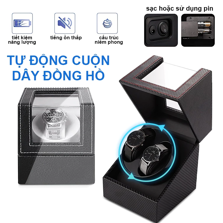 🔥HỘP XOAY ĐỒNG HỒ - HỘP ĐỰNG ĐỒNG HỒ CƠ 1 XOAY - LÊN CÓT CHO ĐỒNG HỒ CƠ AUTOMATIC