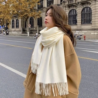 Khăn Ấm Khăn Nữ 200cm x 70cm Phong Cách Lông Cừu Giả Cashmere Màu Khăn Nhiều Màu Sắc Có Sẵn