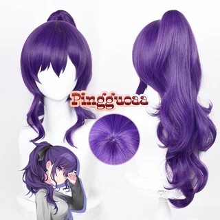 Anime Project SEKAI PHONG CÁCH MÀU SẮC! Asahina Mafuyu Cosplay Tóc Giả 61cm Tím Đậm Tóc Giả Xoăn Tóc Chịu Nhiệt