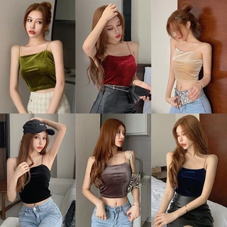 Áo Crop Top Hai Dây Thời Trang Gợi Cảm Cho Nữ