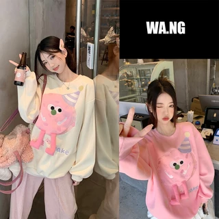 Áo Sweater Cổ Tròn Họa Tiết Hoạt Hình Ba Chiều Thời Trang Thu Đông Cho Nữ