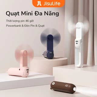 Quạt mini cầm tay JISULIFE 4500mAh/2000mAh Chức năng có thể gập lại 3 trong 1 gió yên tĩnh phù hợp với nhân viên văn phòng sinh viên