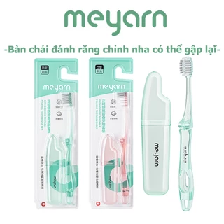 MEYARN P V 2 Miếng Có Thể Gập Lại Di Động Chỉnh Nha Toothbrush Mềm Lông Nẹp Bàn Chải Đánh Răng