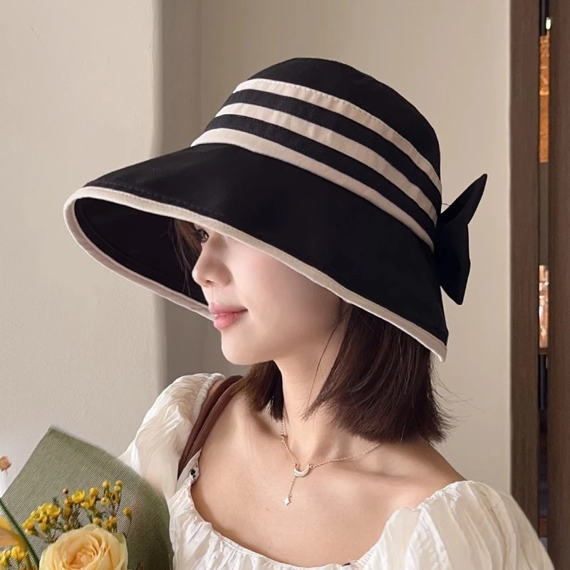 Mũ Chống Nắng Nữ Xô Mũ Che Mặt Tất Cả Trận Đấu Mùa Xuân Mùa Hè Phong Cách Mới Chống Tia Cực tím Vành Lớn Du Lịch Chống Nắng Lưu Vực Mũ
