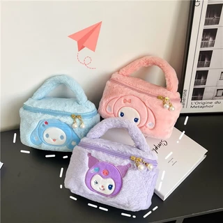 Sanrio Sang Trọng Túi Hoạt Hình Dễ Thương Túi Xách Túi Bảo Quản Kawaii Túi Trang Điểm Giai Điệu Kuromi Túi