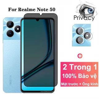 2 trong 1 Kính cường lực Realme Note 50 bảo vệ toàn diện chống gián điệp cho Realme 11 11x C55 C53 C51 4G 5G Ống kính bảo vệ Camera + Kính Flim