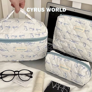 CYRUS WORLD Túi Đựng Mỹ Phẩm Hoa Milky New Niche Du Lịch Di Động Dung Tích Lớn Túi Vệ Sinh Túi Đựng Mĩ Phẩm Nữ