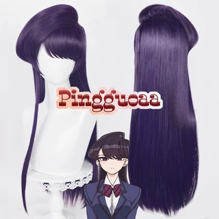 Anime Komi Can't Communicate Shouko Komi Cosplay Wig 80cm Long Purple Black Wigs Heat Resistant Synthetic Hair