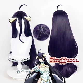 Anime Overlord Albedo Cosplay Tóc Giả Dài 100cm Thẳng Tím Đen Tóc Giả Chịu Nhiệt Tổng Hợp Tóc