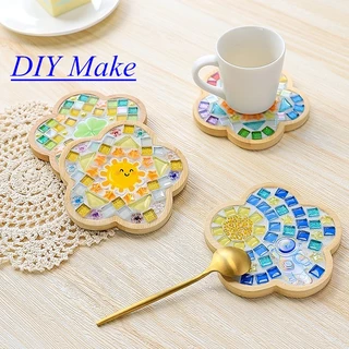 Đế lót ly khảm DIY, gói vật liệu thủ công sáng tạo, đồ chơi giáo dục giáo dục sớm cho bé, đồ chơi cắt dán trẻ em