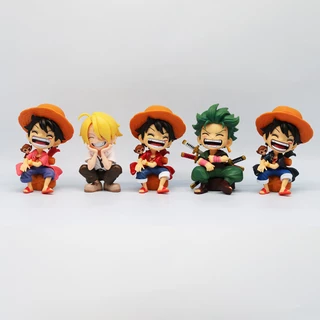 13cm Anime One Piece Hình Khỉ D Luffy Roronoa Zoro Sanji Mũ Rơm Bé Trai Ngồi Tư Thế Cười Q Phiên Bản PVC Nhân Vật Hành Động Mô Hình Đồ Chơi Búp Bê