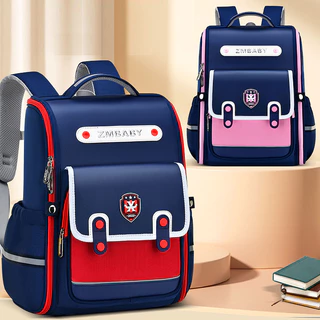 Học sinh tiểu học schoolbag Phong cách Anh cho lớp 1-6 bé trai schoolbag nhẹ ba lô bé gái