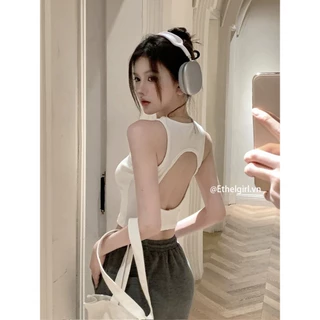 Ethelgirl 4 Màu Hàn Quốc Quần Áo Nữ Thời Trang Tất Cả Trận Đấu Cổ Tròn Tắt Lưng Slim Fit Không Tay Tank Top