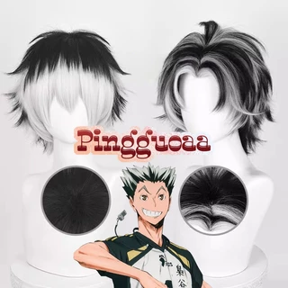 Anime Haikyuu!! Kotaro Bokuto Cosplay Tóc Giả 30cm Màu Hỗn Hợp Tóc Giả Chịu Nhiệt Tổng Hợp