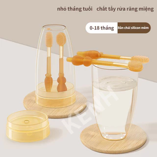 Set rơ lưỡi , tưa lưỡi và bàn chải đánh răng silicon mềm mại cho bé từ 0 - 18 tháng