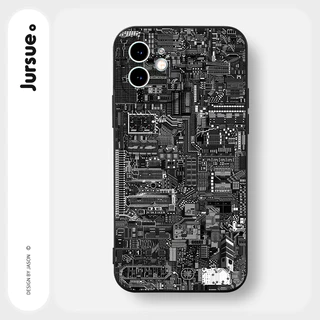 Ốp lưng JURSUE mềm đen ngộ nghĩnh nam ngầu cho iPhone 15 14 13 12 11 Pro Max SE 2020 X XR XS 8 7 ip 6S 6 Plus Y4684Q