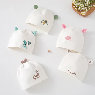 Mũ Bé Sơ Sinh Cotton Dễ Thương In Hình Động Vật Mùa Xuân Thu 0-3 Tháng Bé Gái Bé Trai Mũ Bệnh Viện Bé Bonnet Chất Lượng Cao