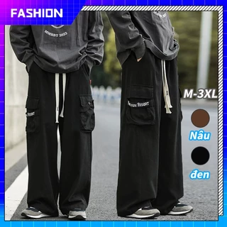 Quần Túi Hộp Ống Rộng Retro Thời Trang Nghề Thêu Quần Kaki Túi Hộp HIPHOP Baggy Quần y2k Unisex