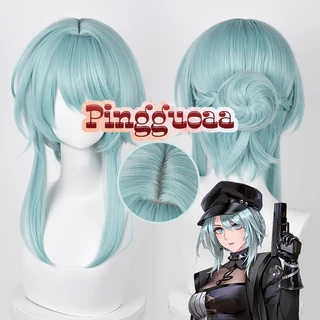 Game Path to Nowhere Nightingale Ye Ying Cosplay Wig 45cm Long Cyan Wigs Heat Resistant Synthetic Hair Halloween Party